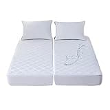 Quilted Microfiber Split King Waterproof Mattress Protector Pad (2-Pack)