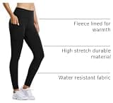 Baleaf Waterproof Thermal Winter Hiking Leggings with Adjustable Waist
