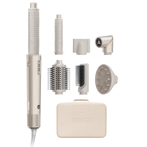 7MAGIC 7-in-1 Hot Air Styler and Hair Dryer Brush with Auto-Wrap Curlers