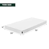 Zinus 6-Inch Cooling Essential Memory Foam Twin Mattress, Fiberglass-Free