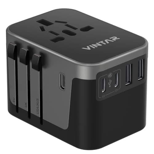 VINTAR 30W 6-in-1 International Power Adapter with 3 USB-C & 2 USB-A Ports