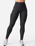 YEOREO CoreFlex Hidden Scrunch Butt Lifting Workout Cargo Leggings Black