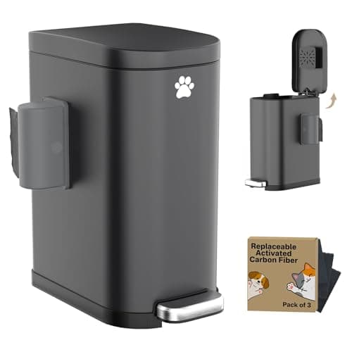 Organizelink 3.2-Gallon Stainless Steel Outdoor Trash Can with Bag Dispenser