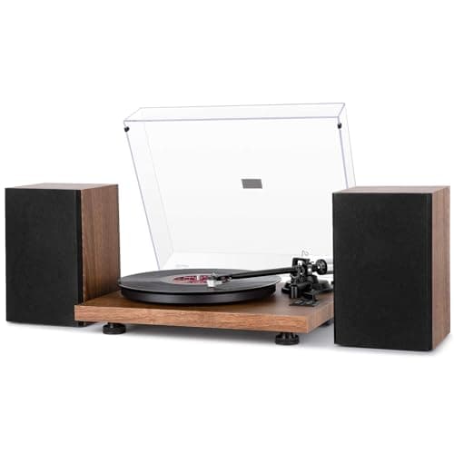 1 BY ONE Bluetooth Turntable HiFi Stereo System with 36W Bookshelf Speakers