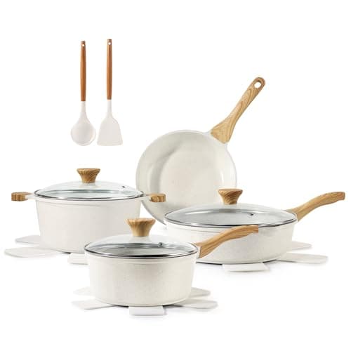 SENSARTE Nonstick Ceramic Cookware Set, 13-Piece PFAS-Free Kitchen Pots