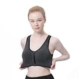 Women's Zip-Front Wireless Post-Surgery Yoga and Active Recovery Sports Bra 3-Pack