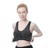 Women's Zip-Front Wireless Post-Surgery Yoga and Active Recovery Sports Bra 3-Pack