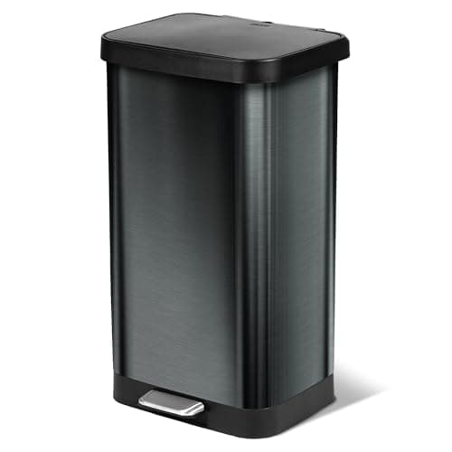 Glad 20-Gallon Stainless Steel Step Trash Can with Clorox Odor Protection