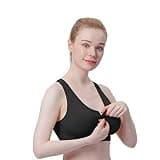 Women's Zip-Front Wireless Racerback Post-Surgery Active Yoga Sports Bra 3-Pack