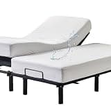 Kingnex Bamboo Viscose Jersey Split King Mattress Protector, 2-Pack Set