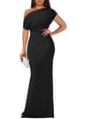 YMDUCH Elegant Sleeveless Off-Shoulder Mermaid Silhouette Formal Evening Gown
