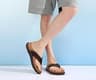 KuaiLu Mens Thick Cushioned Recovery Flip Flop with Adjustable Hook-and-Loop Strap