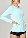 IUGA Women's UPF 50+ Long Sleeve Rash Guard Workout Swim Shirt with Pockets