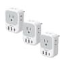 Tessan European Travel Adapter 3-Pack with 20W PD Fast Charging USB Ports