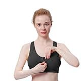Women's Zip-Front Wireless Racerback Post-Surgery Active Yoga Sports Bra 3-Pack
