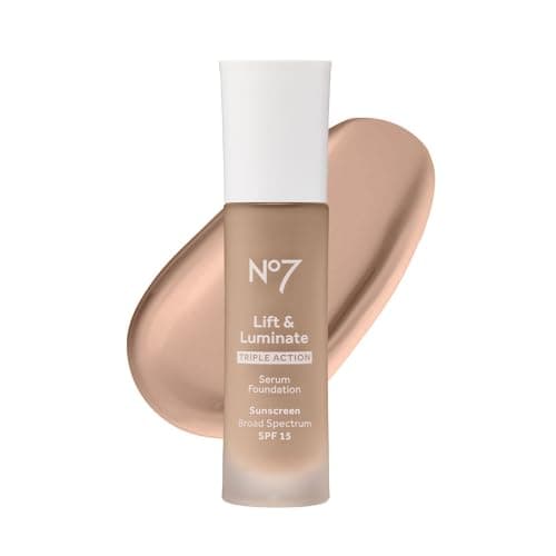 No7 Lift & Luminate Triple Action Serum Foundation Makeup, Cool Vanilla