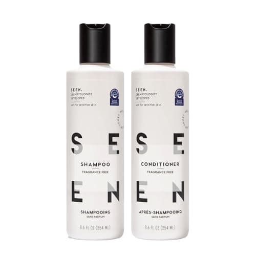 SEEN Fragrance-Free Shampoo & Conditioner Bundle, Non-Comedogenic Formula