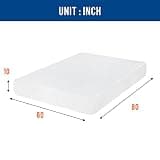 FDW 10 Inch Queen Size Ventilated Gel Memory Foam Mattress with Washable Cover
