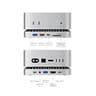 Aluminum Mac Mini M4 Docking Stand and HDMI Hub with M.2 NVMe/SATA SSD Enclosure