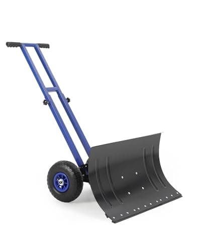 Garvee Double-Rod 29-Inch Wheeled Snow Pusher with 10-Inch Pneumatic Tires