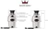 Waste King L-3200 Legend Series 3/4 HP Garbage Disposal with Pre-Installed Cord
