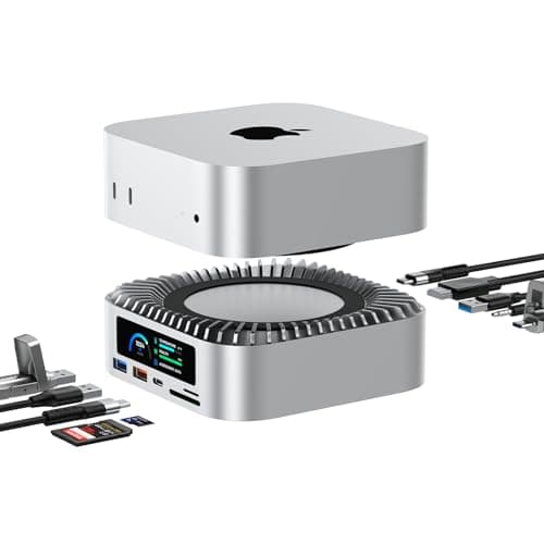 RayCue All-in-One Dock for Mac Mini M4 with Smart UI Display Screens