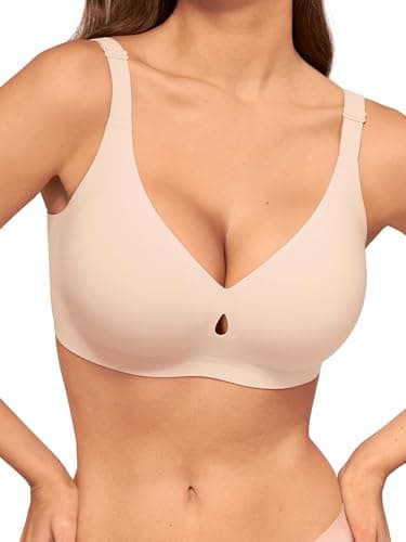 Luckmeey Invisible U-Back Wireless Bra with Crossable Straps and Jelly Support