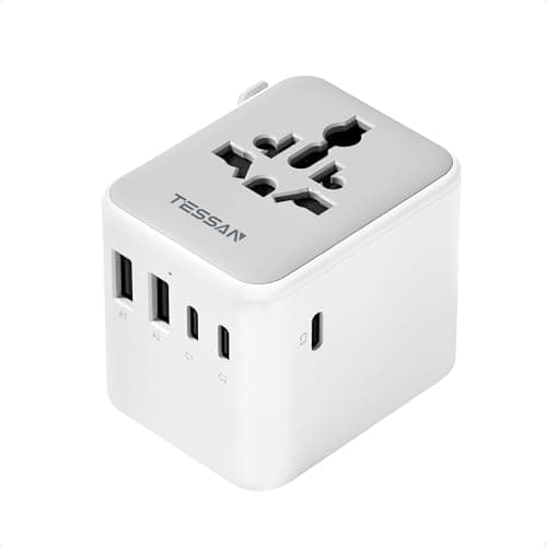 TESSAN 28W Universal Travel Adapter with 3 USB-C Ports & 10A Dual Fuses
