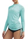 Ewedoos Women's UPF 50+ Long Sleeve Rash Guard Swim Shirt with Side Ties