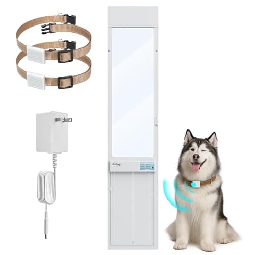 Aiday Automatic Sliding Glass Dog Door with Electronic Collar Sensor