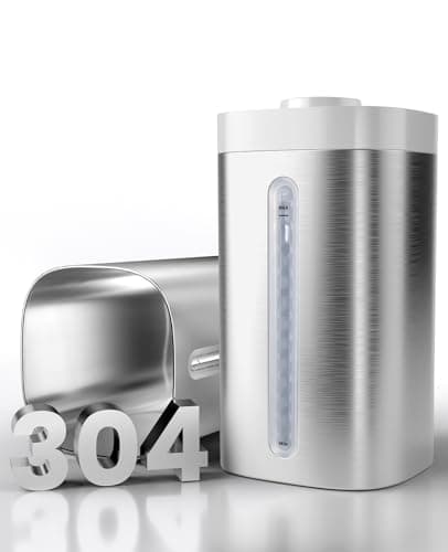 Jack & Rose Cool Mist Stainless Steel Top-Fill Humidifier for Bedrooms