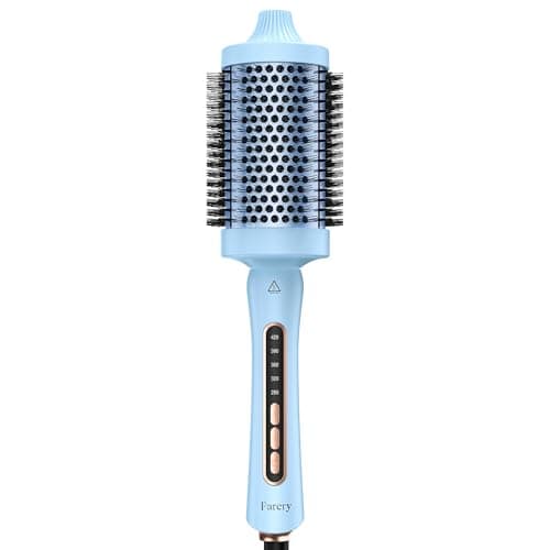 Farery 2.4-Inch Large Barrel Heated Round Brush with Triple PTC Heating Technology