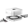 Aluminum Mac Mini M4 Docking Stand and HDMI Hub with M.2 NVMe/SATA SSD Enclosure