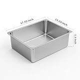 Kirecoo Large High-Sided Open-Top Stainless Steel Cat Litter Pan (23.4 x 15.5 In)