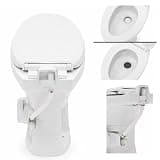SEAFLO Porcelain RV Toilet, 19-Inch Residential Height, Elongated Bowl