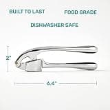 HiramWare Premium Zinc Alloy Garlic Press and Ginger Crusher with Ergonomic Grip