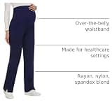 AMPOSH Women's Maternity Scrub Pants with Over-Belly Band and Hem Vents