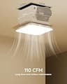 Fitop Ceiling Mount Shower Ventilation Exhaust Fan with 3CCT LED Light, 110 CFM