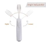 Pekokavo Angle Adjustable Adaptive Spoon and Fork Set with Non-Slip Grip