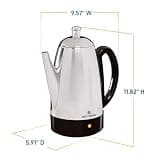 West Bend 12-Cup Classic Style Stainless Steel Electric Percolator Coffee Maker