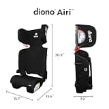 Diono Airi Lightweight Highback Booster Car Seat with Folding Travel Design