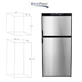 RecPro 6.3 Cu.Ft. 3-Way Gas and Electric RV Refrigerator with Latching Door Handles