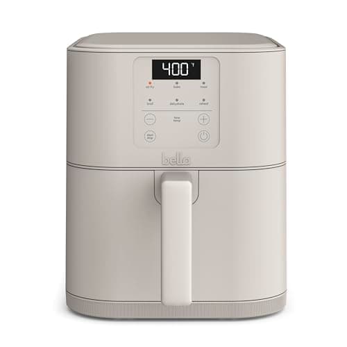 bella 6-Quart Slim Air Fryer with EverGood Ceramic Nonstick Coating, Space-Saving Size