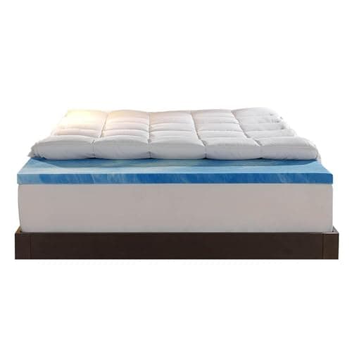 Sleep Innovations 4-Inch Dual Layer Gel Memory Foam and Pillow Top Topper