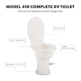 Dometic Model 410 Complete RV Toilet, 18-Inch Chair Height, Round Bowl
