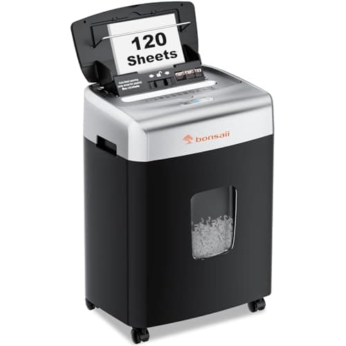 Bonsaii 120-Sheet Autofeed Heavy Duty Micro-Cut Shredder for Home Office
