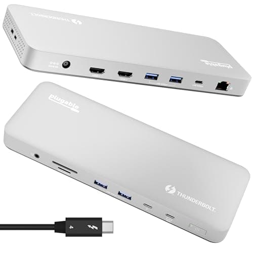 Plugable TBT-UDM Thunderbolt 4 Docking Station with Dual 4K Monitor Support