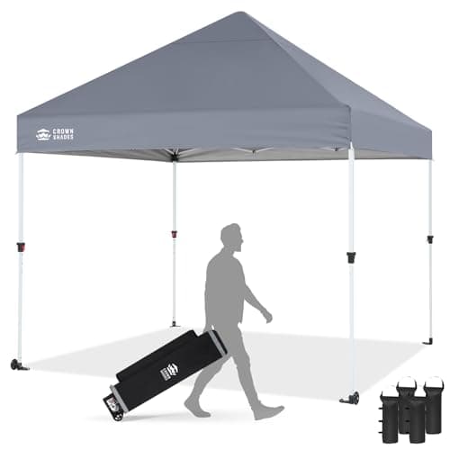 CROWN SHADES Premium Pop-Up Canopy Tent, Heavy-Duty Oxford Fabric Trade Show Shelter