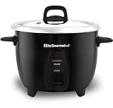Elite Gourmet ERC2010B Electric Rice Cooker with 304 Stainless Pot, 10-Cup