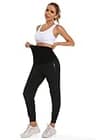 Foucome Women's Maternity Jogger Scrub Pants with Waterproof Zipper Pockets